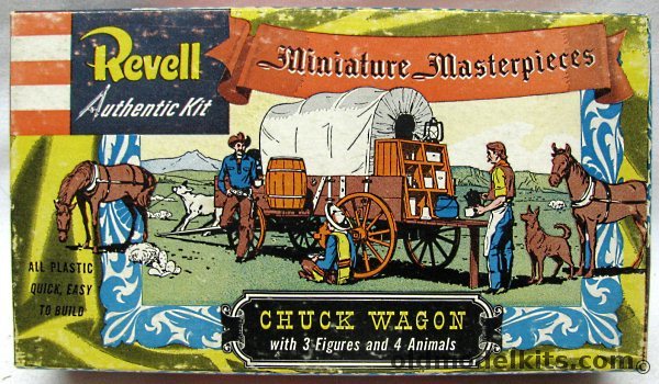 Revell 1/48 Chuck Wagon with Three Figures and Four Animals - Miniature Masterpieces, H507-98 plastic model kit